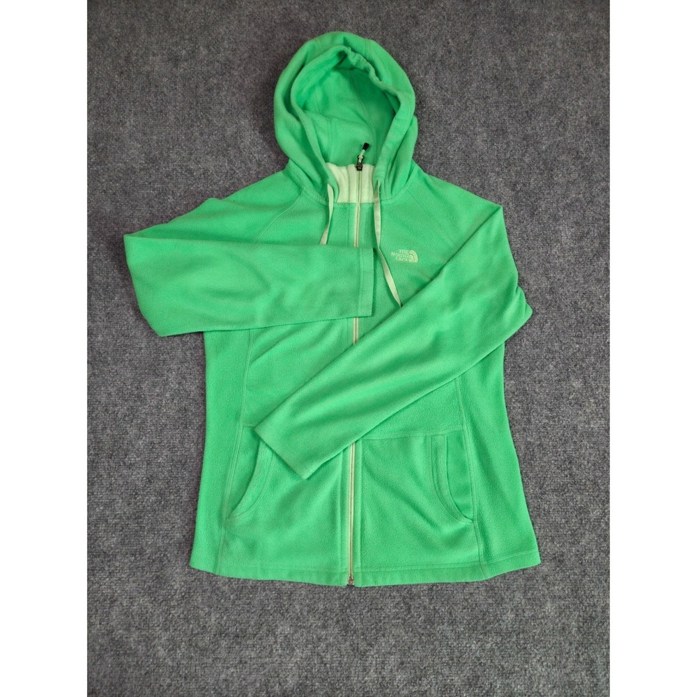 The North Face Fleece Hoodie Womens M Green Full Zip Logo A7QM Spring 2015